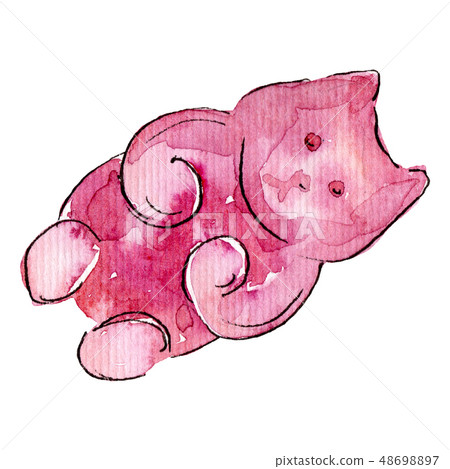 Jelly bear candy. Watercolor sweets for background illustration set. Isolated dessert food 48698897