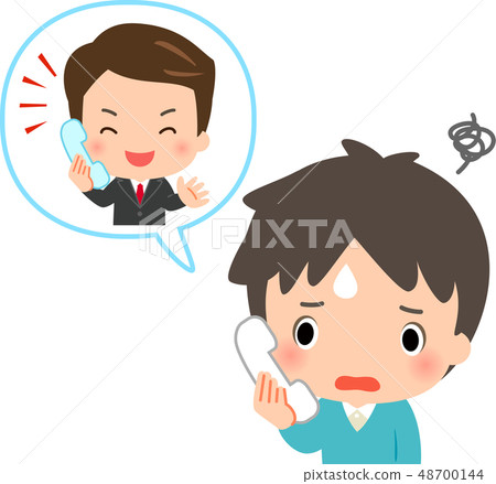 一個需要銷售電話的年輕人 一個需要銷售電話的年輕人 48700144
