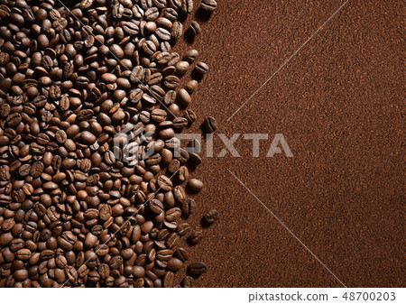 咖啡豆和麵粉 48700203