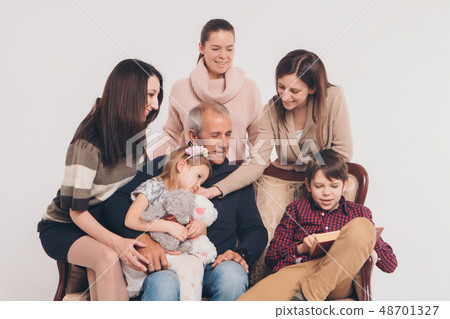 group of people on a white background: adults and 48701327