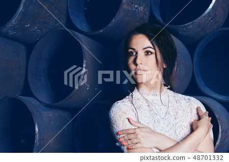 March 8: portrait of beautiful girl in a light March 8: portrait of beautiful girl in a light 48701332