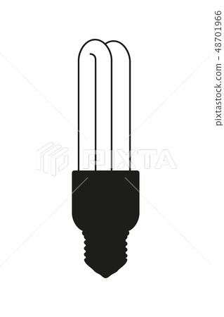 Black and white fluorescent light bulb 48701966