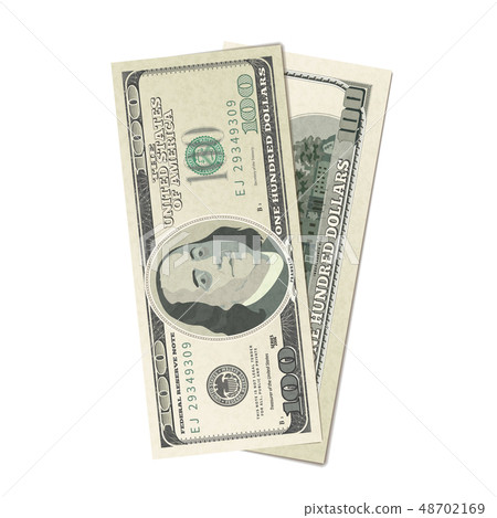 Couple of dummy one hundred USA dollars 48702169