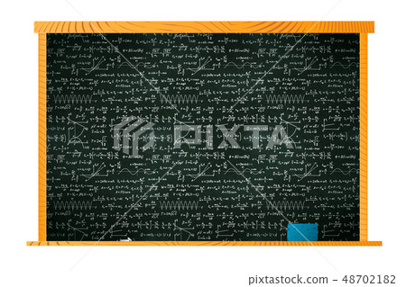 Black school blackboard in wooden frame 48702182