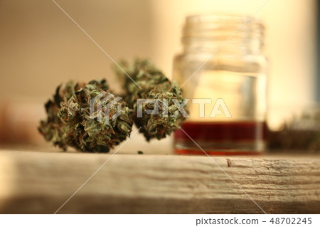 close up recreation marijuana medical cannabis oil 48702245