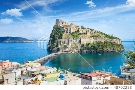 Aragonese Castle near Ischia island, Italy. 48702258