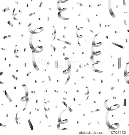 Bright silver serpentine and confetti Bright silver serpentine and confetti 48702280