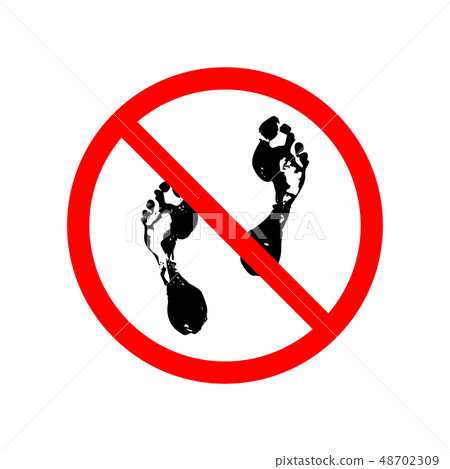 Do not step, red forbidden sign on white Do not step, red forbidden sign on white 48702309