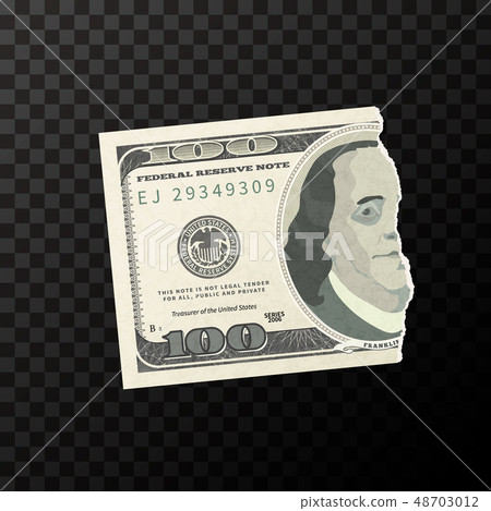 Half piece of fake one hundred US dollars 48703012