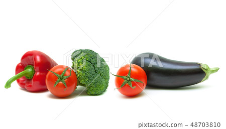 vegetables isolated on a white background vegetables isolated on a white background 48703810