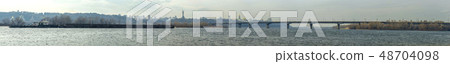 Panorama Paton bridge and Kiev Pechersk Lavra on the background. Ukraine. Panorama Paton bridge and Kiev Pechersk Lavra on the background. Ukraine. 48704098