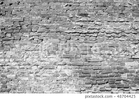 Black and white brick wall Black and white brick wall 48704425