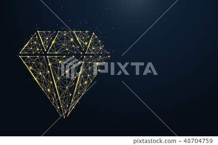 Luxury diamond icon from lines and particle 48704759