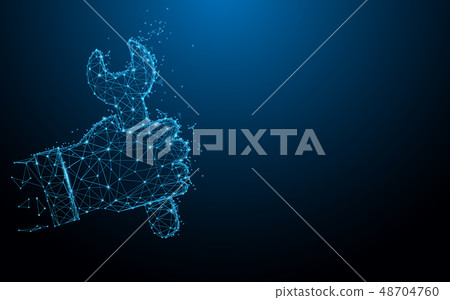 Hand wrench and Service icon Hand wrench and Service icon 48704760