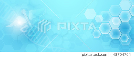 Caduceus symbol and Abstract science background 48704764