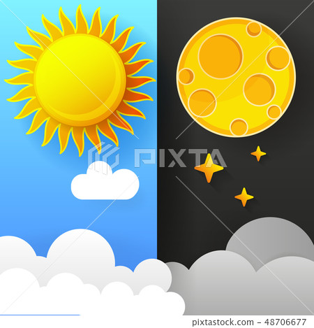 Vector Illustration Of Day And Night. Day Night 48706677