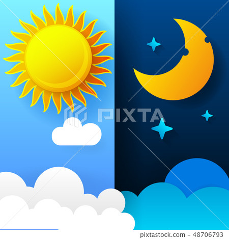 Vector Illustration Of Day And Night Day Night Stock Illustration 48706793 Pixta