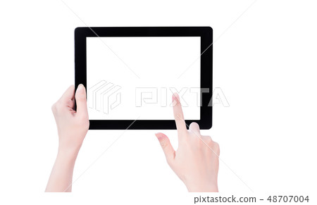 Feminine hand intelligent hand machine flat electric reed clipping mockup clipping path mockup path Feminine hand intelligent hand machine flat electric reed clipping mockup clipping path mockup path 48707004