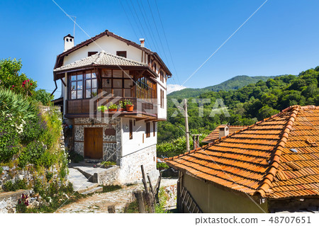 Houses view of village Delchevo, Bulgaria, Balkan mountains 48707651