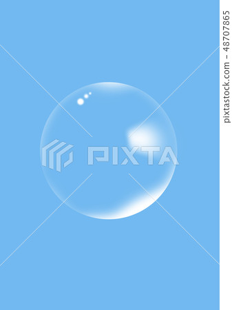 氣泡氣泡傳輸圓水滴png單項插圖材料CG透明簡單背景藍色淺藍色 48707865