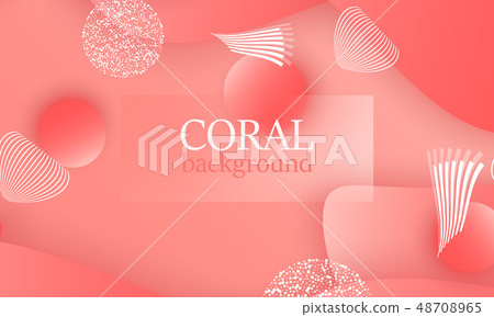 Coral color abstract background. Vector. 48708965