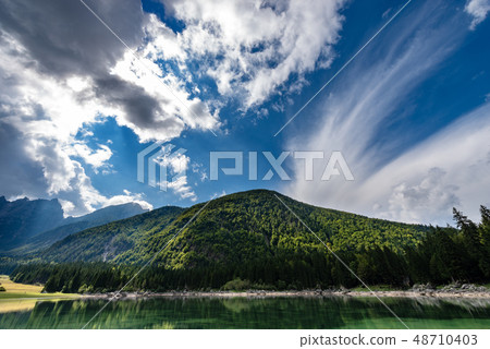 Fusine lake and Alps in Friuli Venezia Giulia Fusine lake and Alps in Friuli Venezia Giulia 48710403