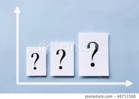 Business chart with a line of question marks Business chart with a line of question marks 48711500