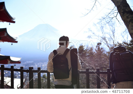 [富士山]人們靜岡富士山合影新潟山淺草公園 48711708