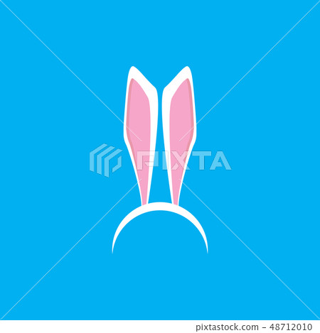 white easter bunny funky mask with rabbit ears... - Stock Illustration ...