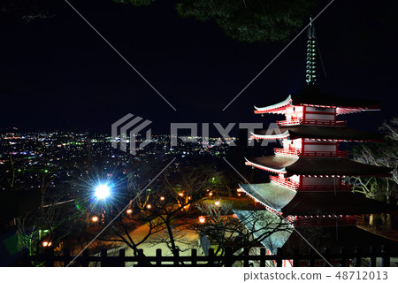 [富士山]夜景冬季城鎮靜岡新村山千Sen公園星空 48712013