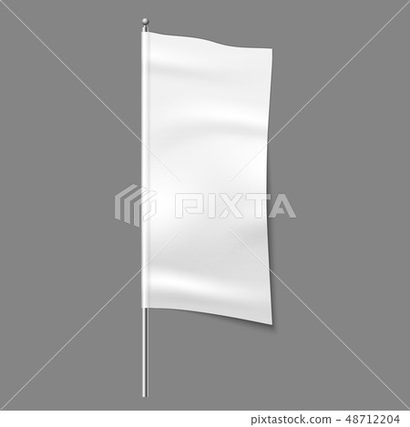 Textile advertising flag. Blank fabric white vertical cloth sign, textile ribbon vector mockup Textile advertising flag. Blank fabric white vertical cloth sign, textile ribbon vector mockup 48712204