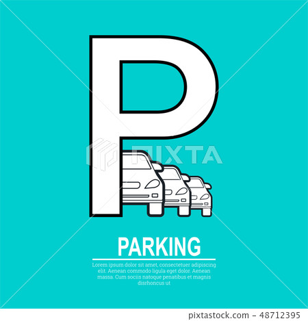 Abstract background with cars and road sign - Stock Illustration ...
