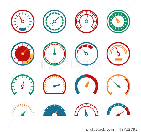 Meter set. Measuring instruments control fuel speedometer pressure barometer dial benchmark 48712792
