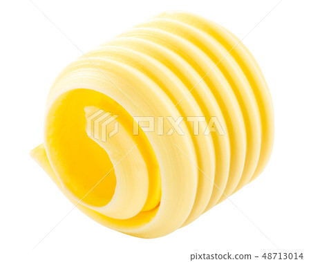 Butter curl roll isolated, paths Butter curl roll isolated, paths 48713014