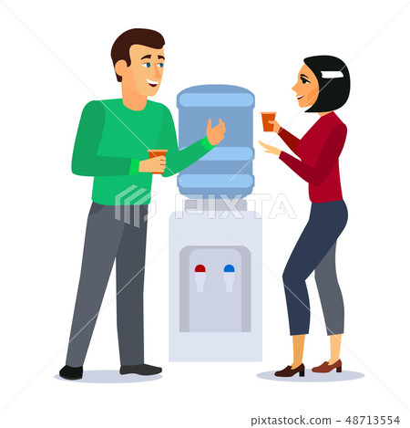 Cartoon Characters People around Water Cooler... - Stock Illustration  [48713554] - PIXTA