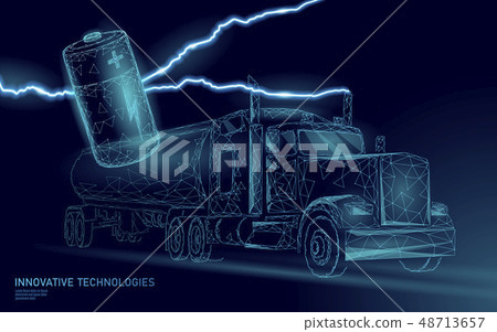 Power battery electric truck low poly.Rechargeable ecological environment green transport business Power battery electric truck low poly.Rechargeable ecological environment green transport business 48713657