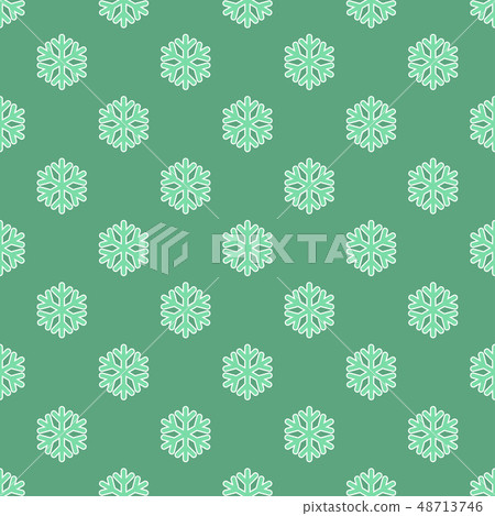 Seamless art pattern with snowflakes on blue green 48713746
