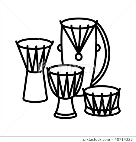 Ethnic Drums music instrument icon and vector illustration 48714322