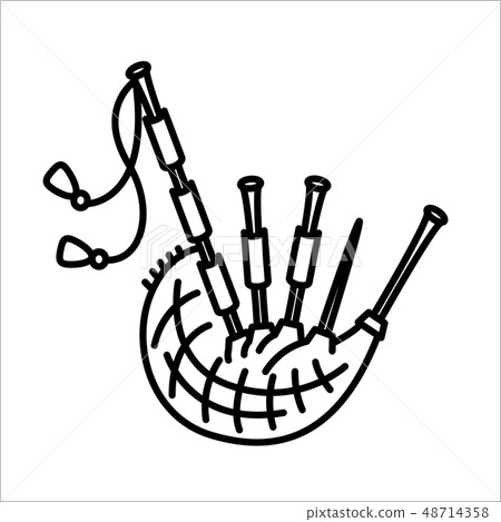 Bagpipes scotland native music instrument icon vector illustration 48714358