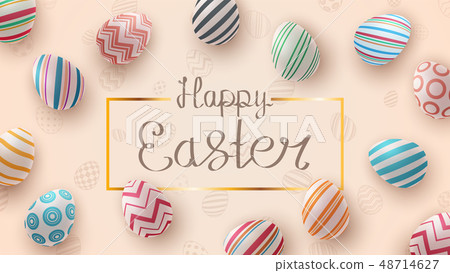 Happy easter. Realistic egg template. Happy easter. Realistic egg template. 48714627