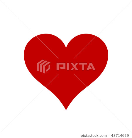 Red Heart icon minimalism illustration vector symbol playing cards Red Heart icon minimalism illustration vector symbol playing cards 48714629