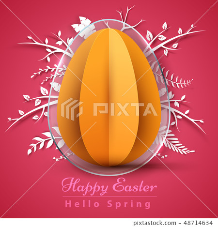 Happy Easter. Paper origami illustration. Happy Easter. Paper origami illustration. 48714634