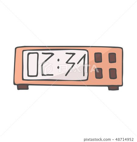 Digital color clock. Vector illustration isolated on white background. 48714952