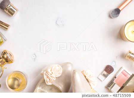 Glamour chic feminine cosmetic background 48715509