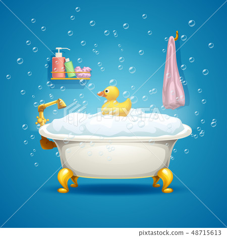 bathtub with bubbles bathtub with bubbles 48715613