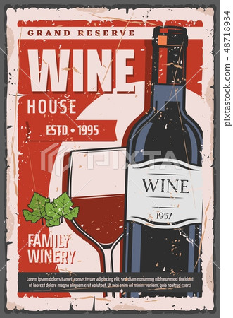 Winery industry, red wine bottle and wineglass Winery industry, red wine bottle and wineglass 48718934