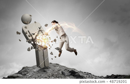 Woman crashing opponent Woman crashing opponent 48719201