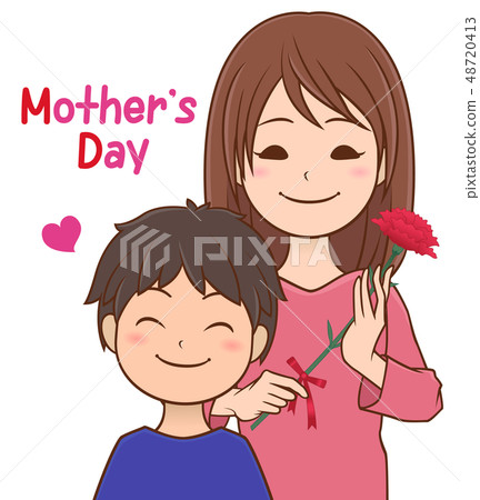 Mother's Day Mother and Son - Stock Illustration [48720413] - PIXTA