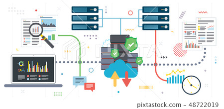 Cloud Computing, big data analysis and data mining - Stock Illustration ...
