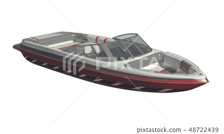Powerboat Isolated on white background 3d illustration 48722439